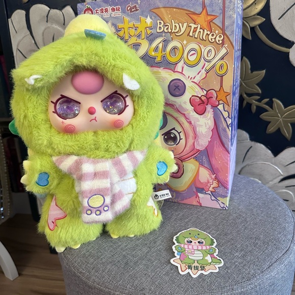Baby Three Sweet Dreams Dino with wings and purple glitter eyes
